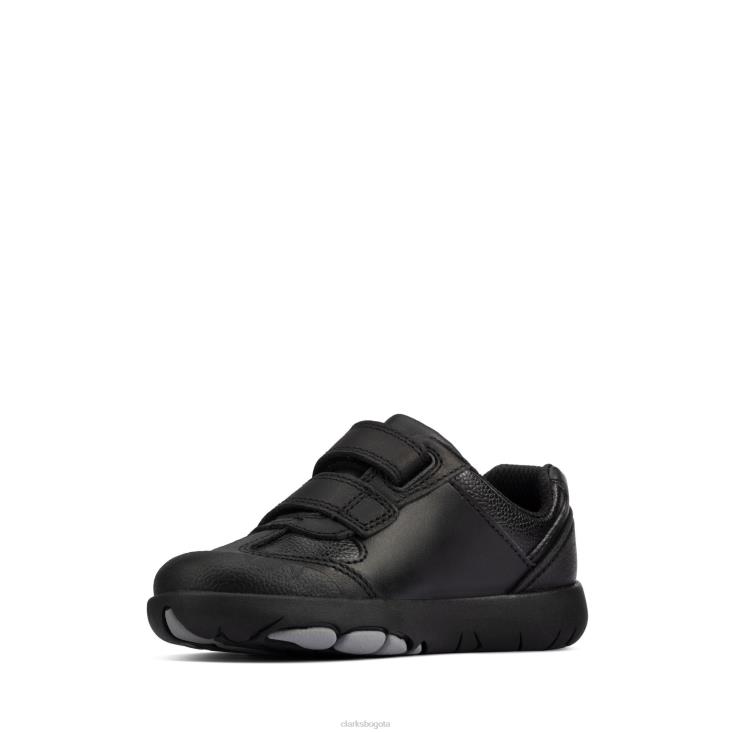 Clarks 0DX8L3815 rex stride t clarks cuero negro niños cuero negro