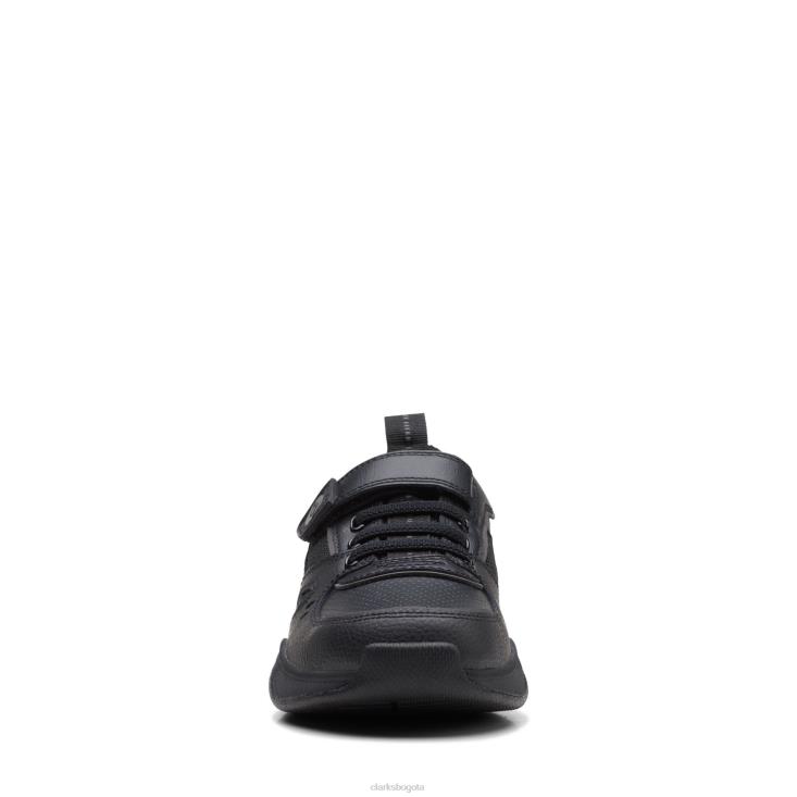 Clarks 0DX8L3824 clarks grip de cuero negro trade o niños cuero negro