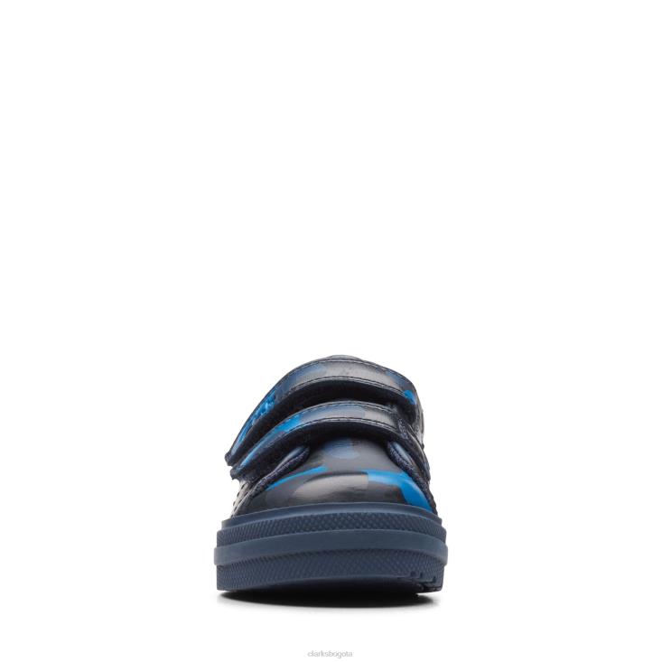 Clarks 0DX8L3835 camo azul marino clarks nova temprano t niños camuflaje azul marino
