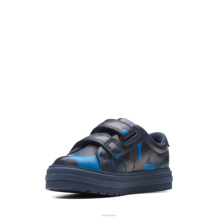 Clarks 0DX8L3835 camo azul marino clarks nova temprano t niños camuflaje azul marino