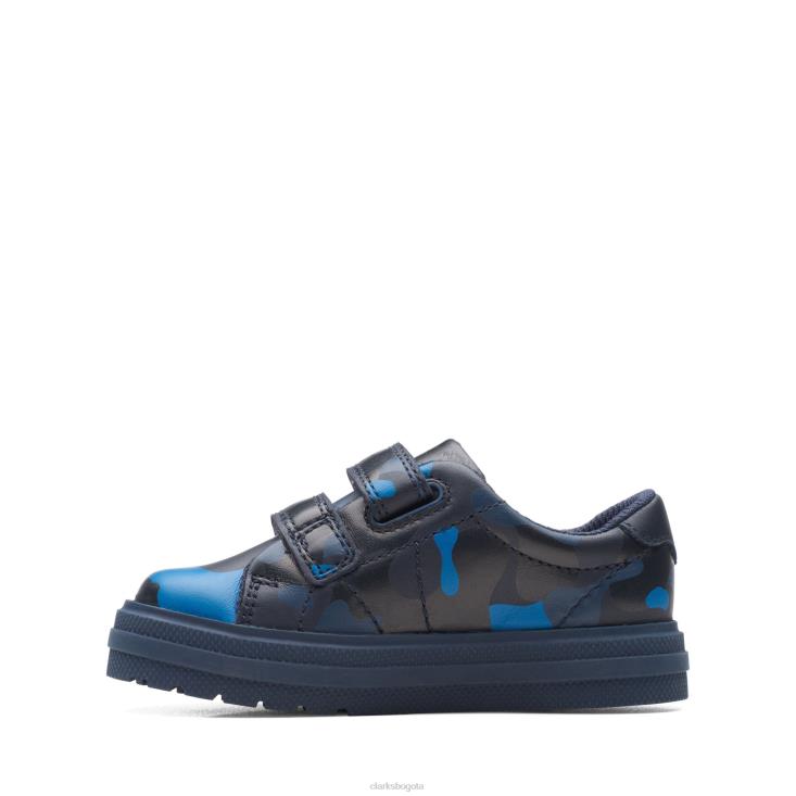 Clarks 0DX8L3835 camo azul marino clarks nova temprano t niños camuflaje azul marino
