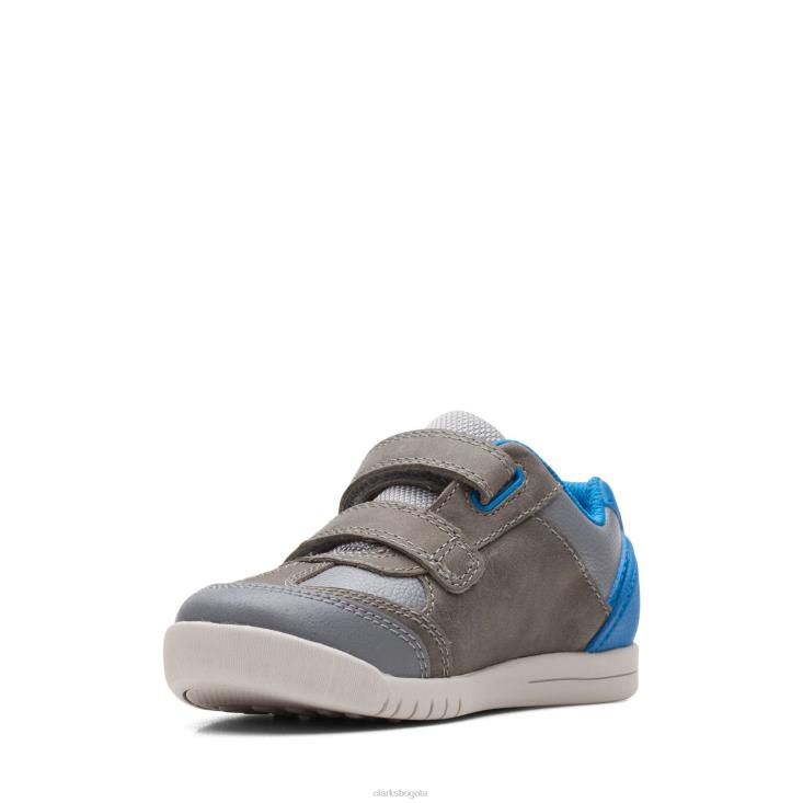 Clarks 0DX8L3844 gris/azul rex play k clarks niños gris azul