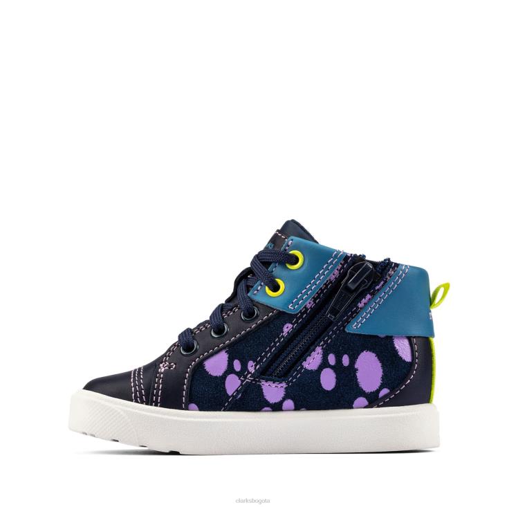 Clarks 0DX8L3848 clarks city scare t cuero azul marino niños cuero azul marino