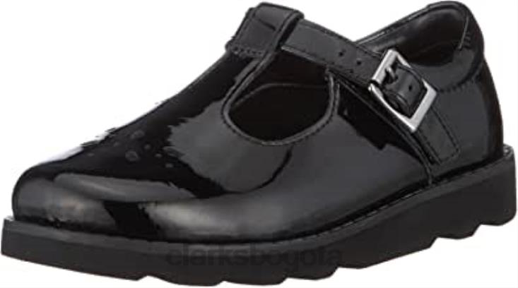 Clarks 0DX8L385 Mocasines niña clarks Crown Wish negro niños palmadita negra