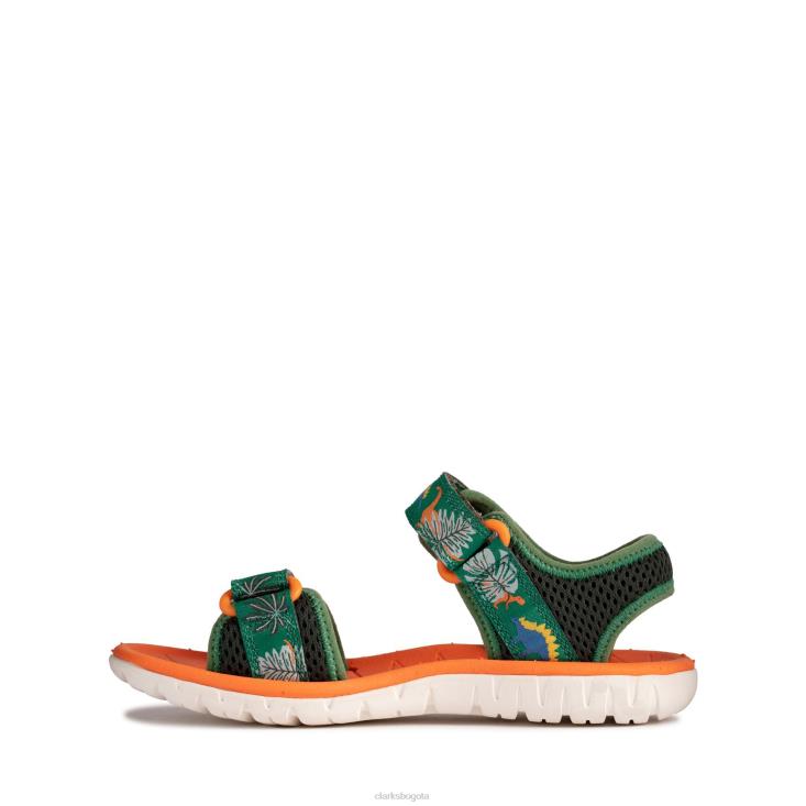 Clarks 0DX8L3851 clarks combi verde surf marea t niños combinación verde