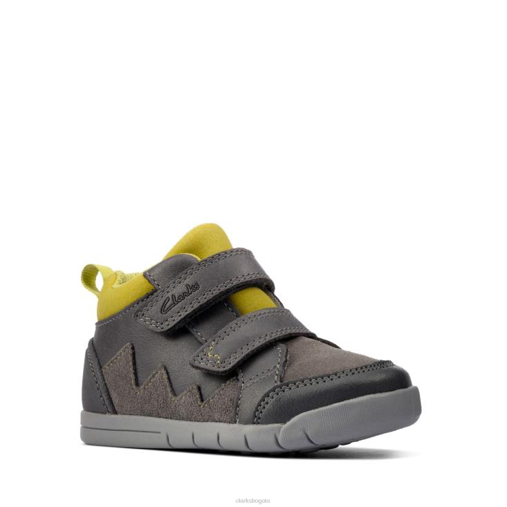 Clarks 0DX8L3857 clarks gris cuero rex park t niños cuero gris
