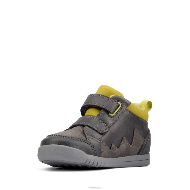 Clarks 0DX8L3857 clarks gris cuero rex park t niños cuero gris