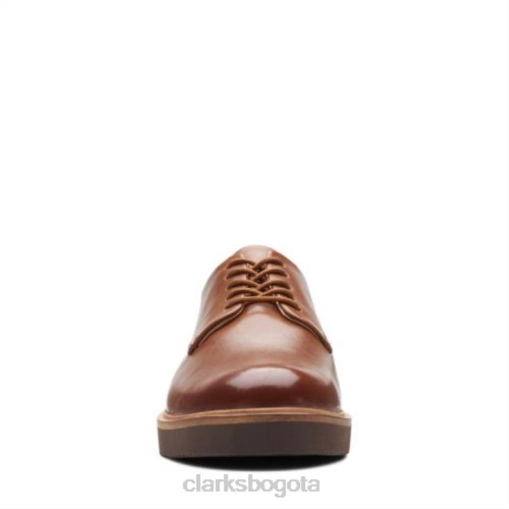 Clarks 0DX8L3864 clarks glickly derby de cuero tostado oscuro mujer cuero bronceado oscuro