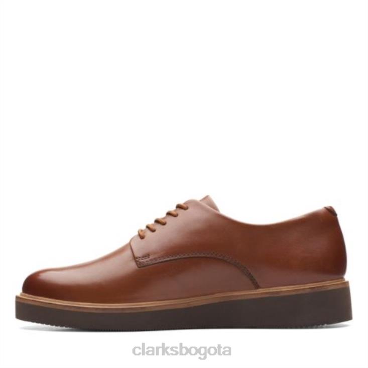 Clarks 0DX8L3864 clarks glickly derby de cuero tostado oscuro mujer cuero bronceado oscuro