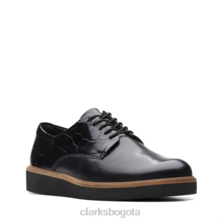 Clarks 0DX8L3867 clarks combi negros glickly derby mujer combinado negro