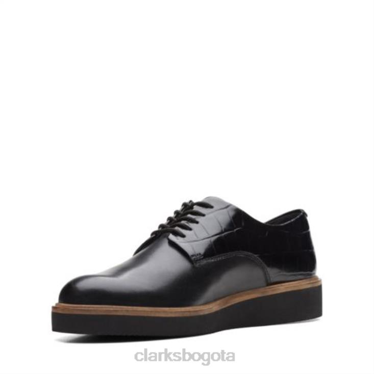 Clarks 0DX8L3867 clarks combi negros glickly derby mujer combinado negro