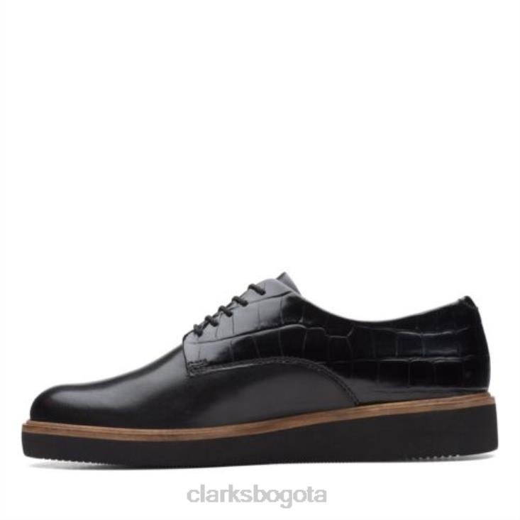 Clarks 0DX8L3867 clarks combi negros glickly derby mujer combinado negro