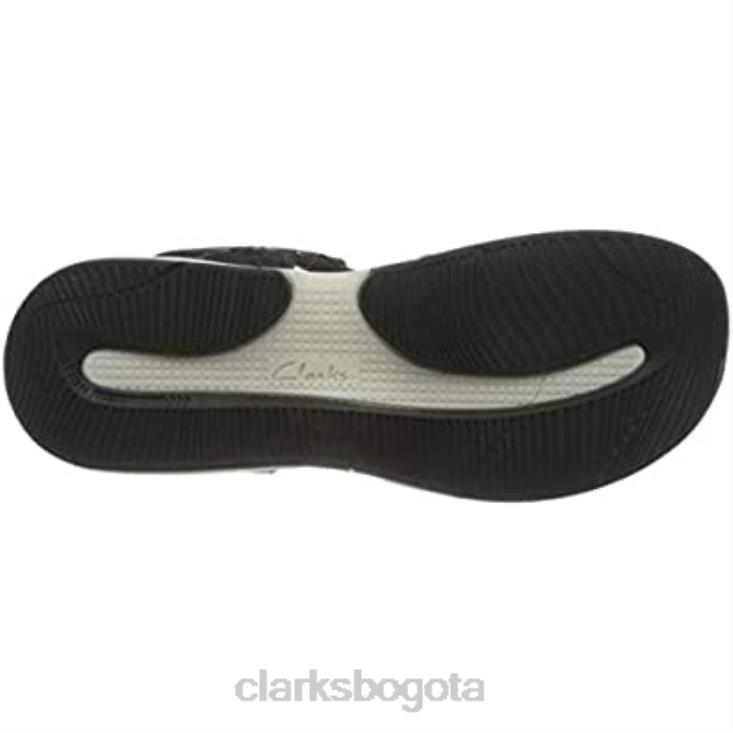 Clarks 0DX8L387 Sandalia plana Clarks Solan Drift de piel de ante gris oscuro negro para mujer mujer gamuza negra gris oscuro