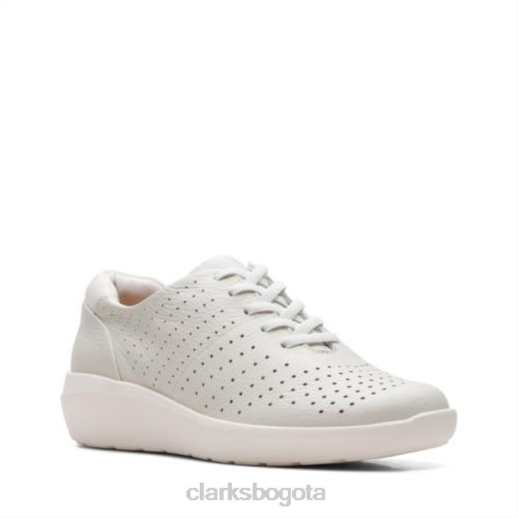 Clarks 0DX8L3870 clarks de cuero blanco kayleigh aster mujer cuero blanco