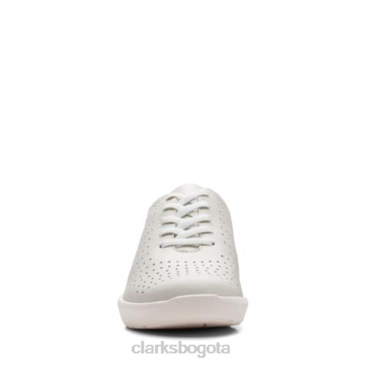 Clarks 0DX8L3870 clarks de cuero blanco kayleigh aster mujer cuero blanco