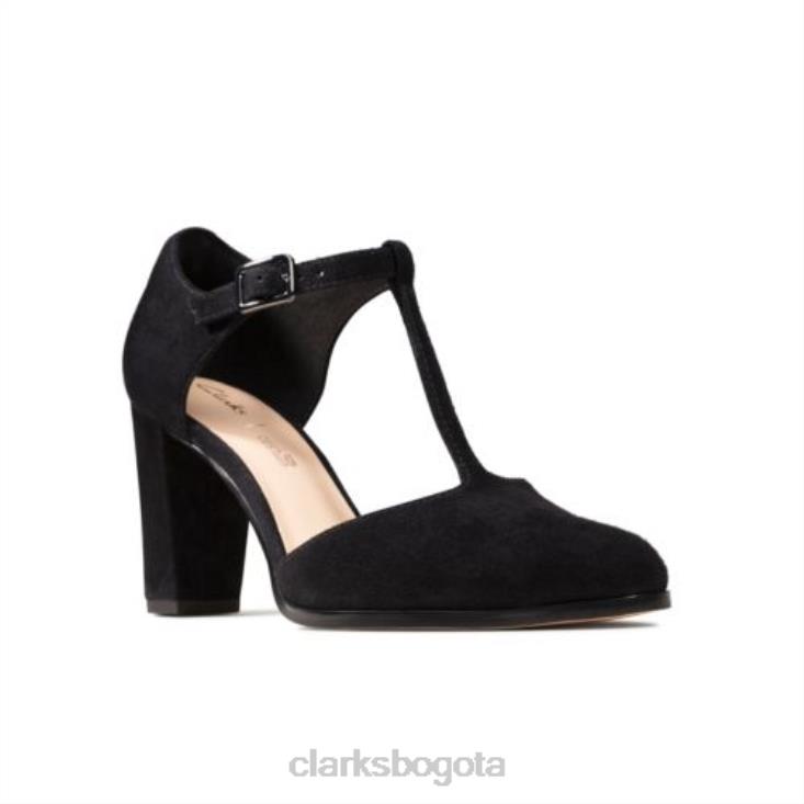 Clarks 0DX8L3875 clarks gamuza negra kayl85 tbar mujer ante negro