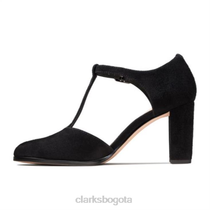 Clarks 0DX8L3875 clarks gamuza negra kayl85 tbar mujer ante negro
