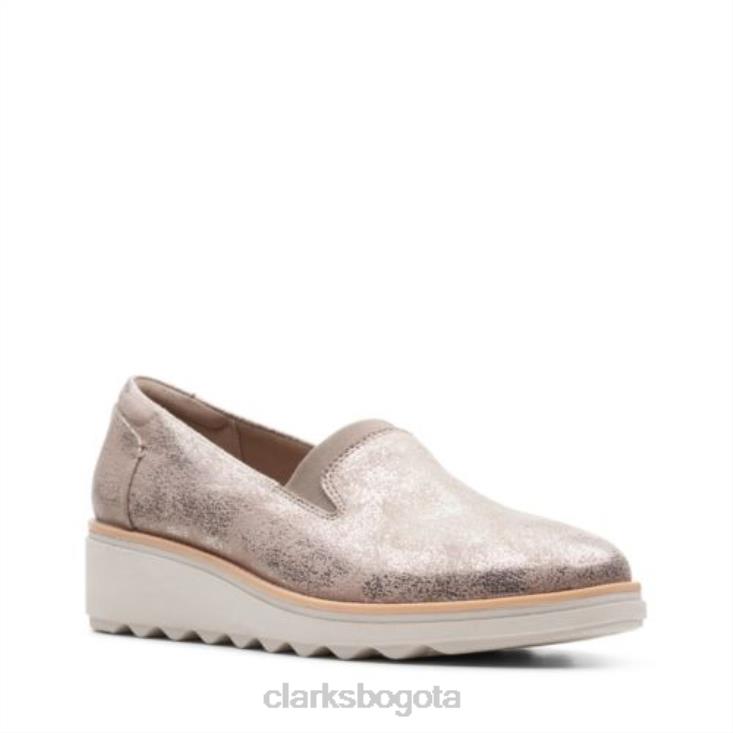 Clarks 0DX8L3879 sharon dolly clarks peltre metálico textil mujer textil metálico peltre