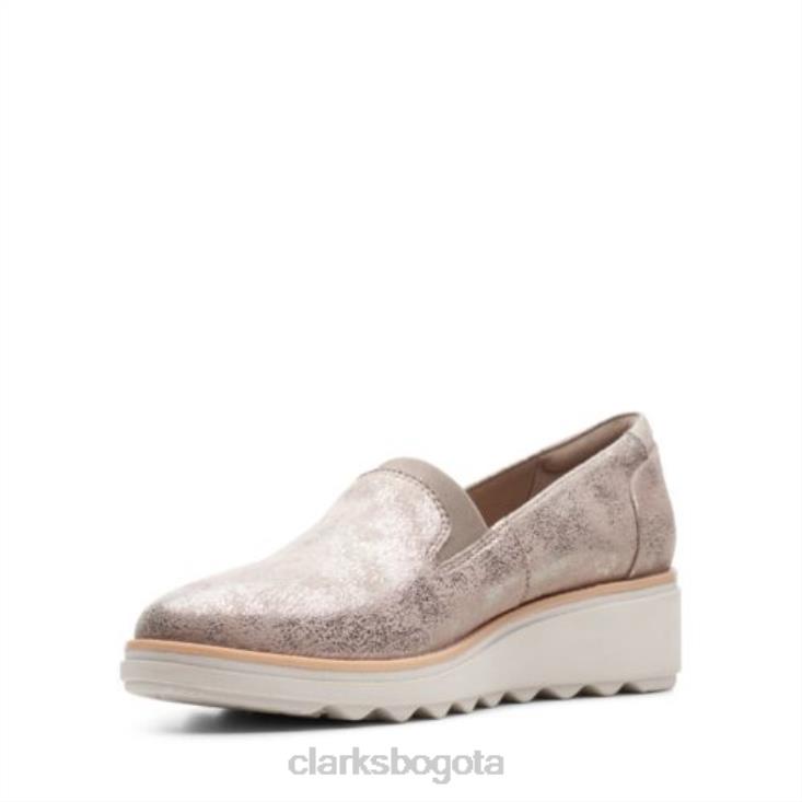 Clarks 0DX8L3879 sharon dolly clarks peltre metálico textil mujer textil metálico peltre