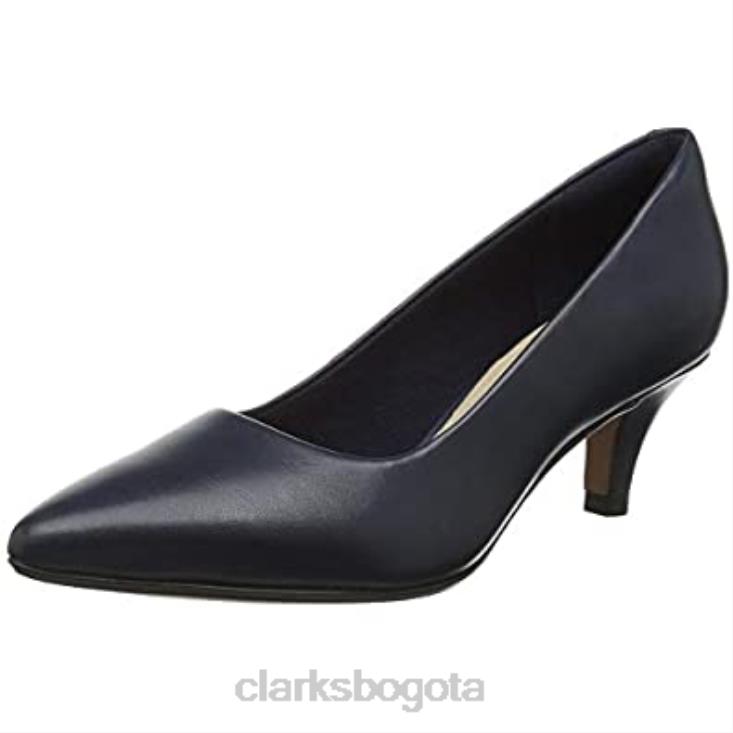 Clarks 0DX8L388 clarks zapatos de tacón linvale jerica de cuero azul marino para mujer mujer cuero azul marino