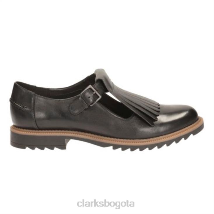 Clarks 0DX8L3883 clarks de cuero negro griff mia mujer cuero negro