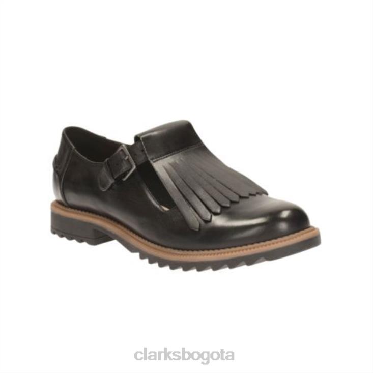 Clarks 0DX8L3883 clarks de cuero negro griff mia mujer cuero negro