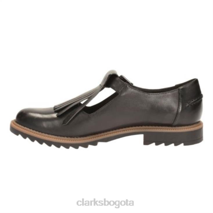 Clarks 0DX8L3883 clarks de cuero negro griff mia mujer cuero negro