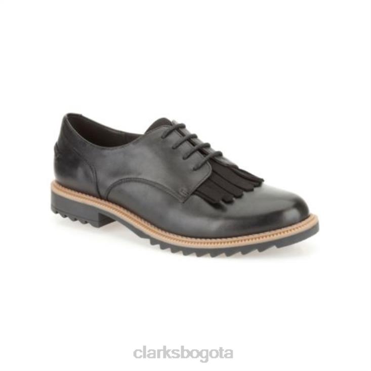 Clarks 0DX8L3885 griff mabel clarks cuero negro mujer cuero negro