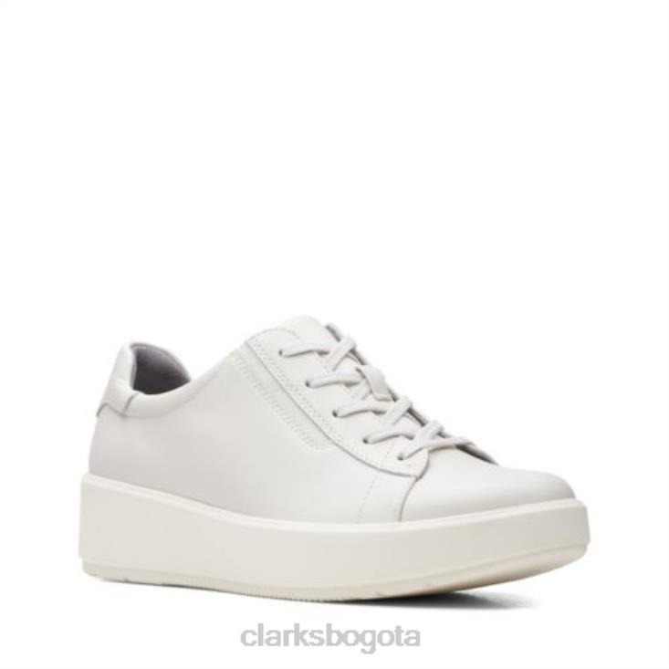 Clarks 0DX8L3898 clarks layton encaje cuero blanco mujer cuero blanco