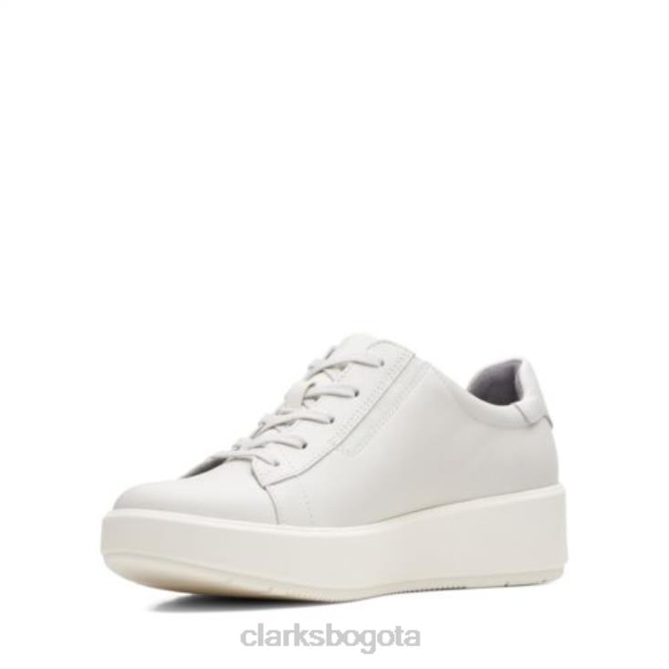 Clarks 0DX8L3898 clarks layton encaje cuero blanco mujer cuero blanco