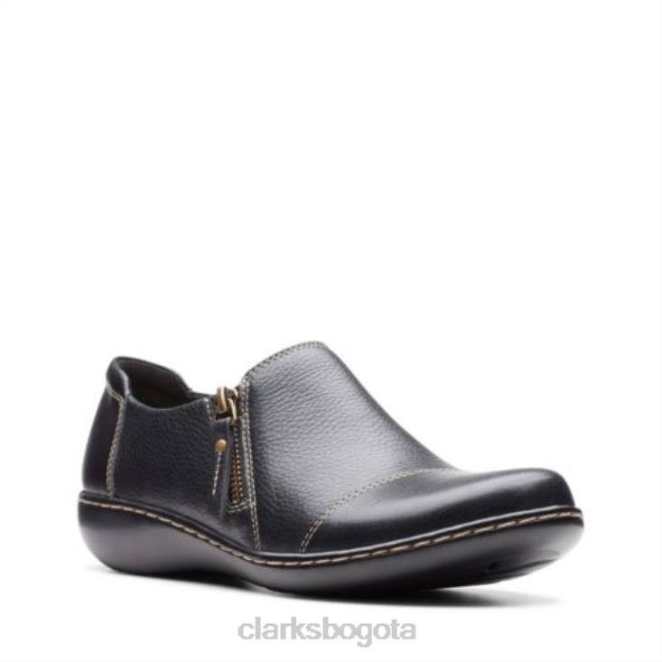 Clarks 0DX8L3901 clarks ashland palm cuero negro mujer cuero negro