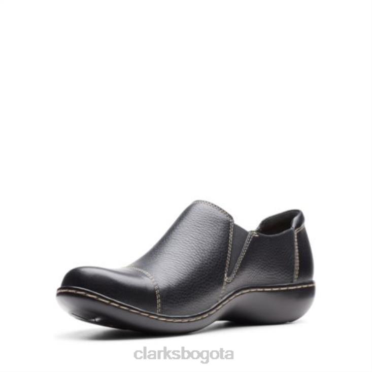 Clarks 0DX8L3901 clarks ashland palm cuero negro mujer cuero negro
