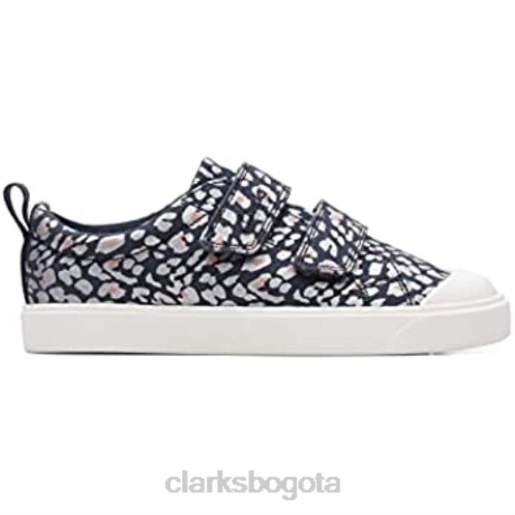Clarks 0DX8L391 ciudad brillante niño textil lona 0 azul clarks niños