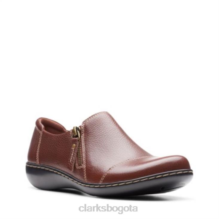 Clarks 0DX8L3911 ashland palm clarks caoba ny cuero mujer cuero caoba