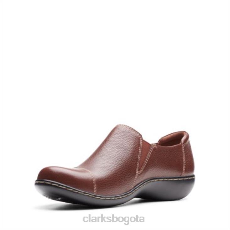 Clarks 0DX8L3911 ashland palm clarks caoba ny cuero mujer cuero caoba