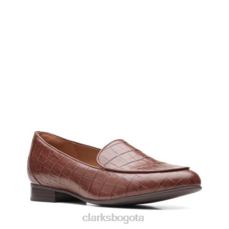 Clarks 0DX8L3915 Clarks Croc Bronceado Oscuro Un Blush Facil mujer cocodrilo bronceado oscuro