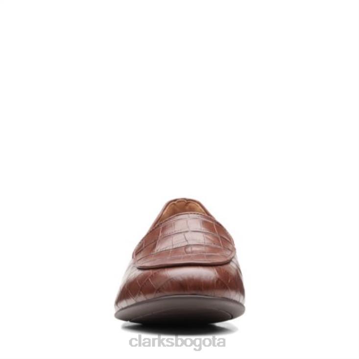 Clarks 0DX8L3915 Clarks Croc Bronceado Oscuro Un Blush Facil mujer cocodrilo bronceado oscuro