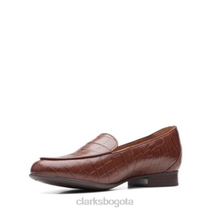 Clarks 0DX8L3915 Clarks Croc Bronceado Oscuro Un Blush Facil mujer cocodrilo bronceado oscuro
