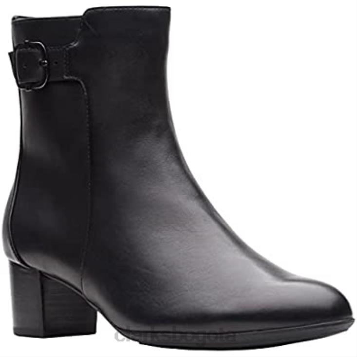 Clarks 0DX8L393 botas clarks linnae up de cuero negro para mujer mujer cuero negro