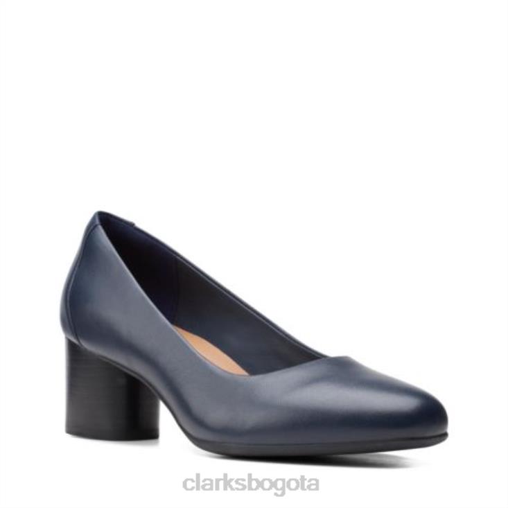 Clarks 0DX8L3942 vestido un cosmo clarks de cuero azul marino mujer cuero azul marino