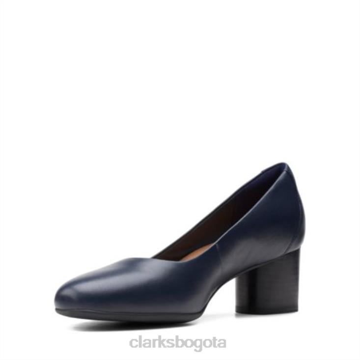 Clarks 0DX8L3942 vestido un cosmo clarks de cuero azul marino mujer cuero azul marino