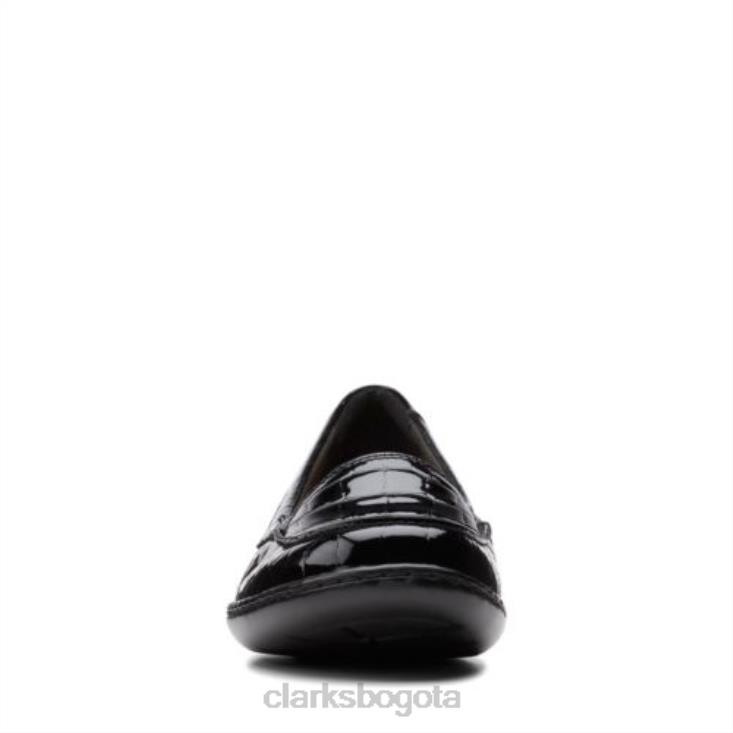 Clarks 0DX8L3945 Mermelada clarks black pat/croc ashland mujer palmadita negra/cocodrilo
