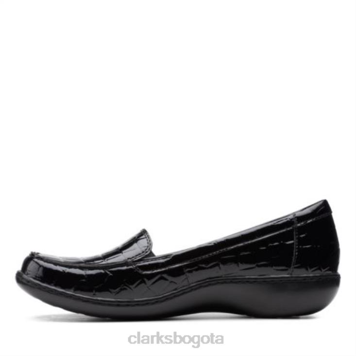 Clarks 0DX8L3945 Mermelada clarks black pat/croc ashland mujer palmadita negra/cocodrilo