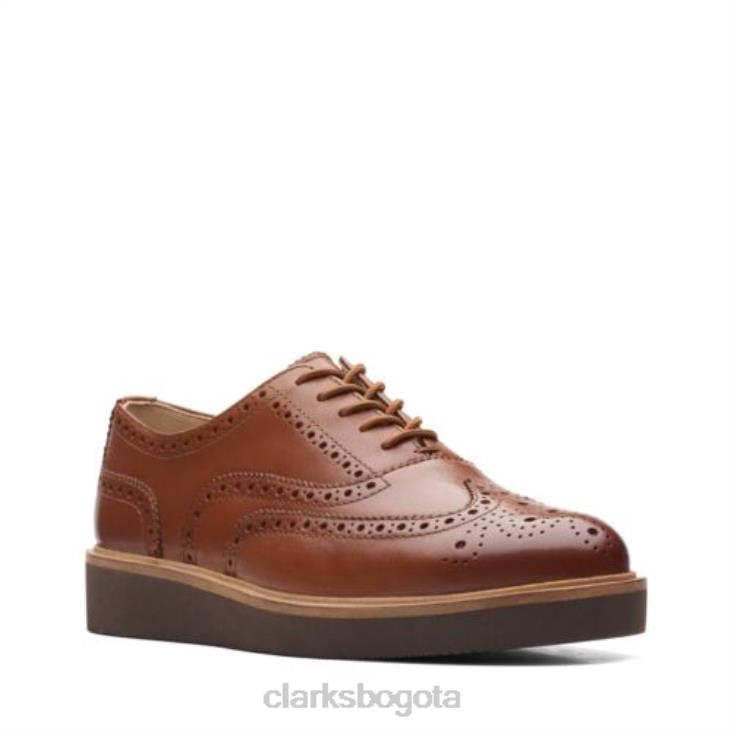 Clarks 0DX8L3973 clarks brogue glickly cuero tostado oscuro mujer cuero bronceado oscuro