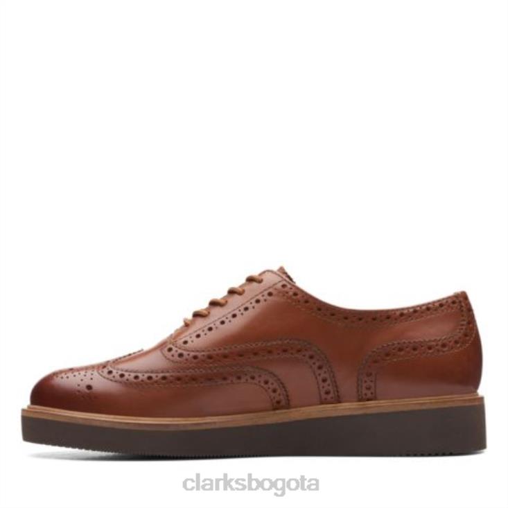 Clarks 0DX8L3973 clarks brogue glickly cuero tostado oscuro mujer cuero bronceado oscuro