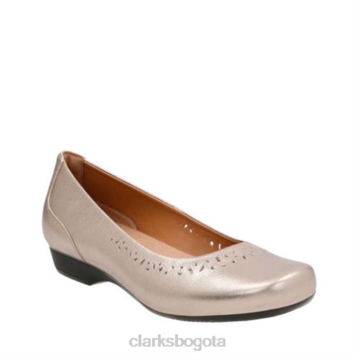 Clarks 0DX8L3984 clarks blanche garryn dorado metalizado mujer oro metalizado