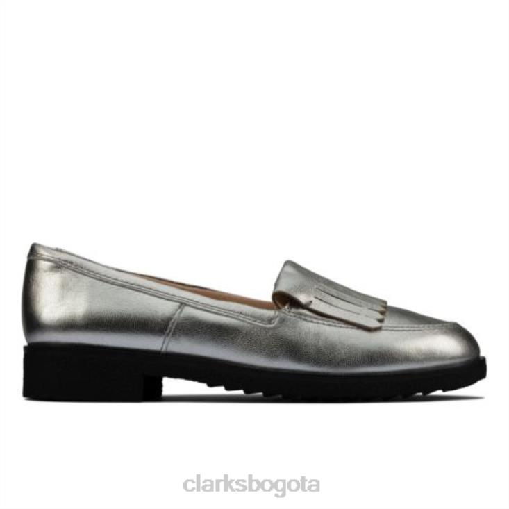 Clarks 0DX8L3987 falda escocesa clarks griff plateada metalizada mujer plata metalizada