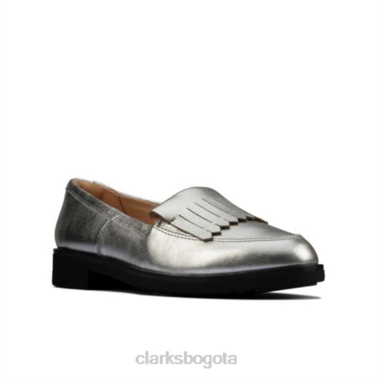 Clarks 0DX8L3987 falda escocesa clarks griff plateada metalizada mujer plata metalizada