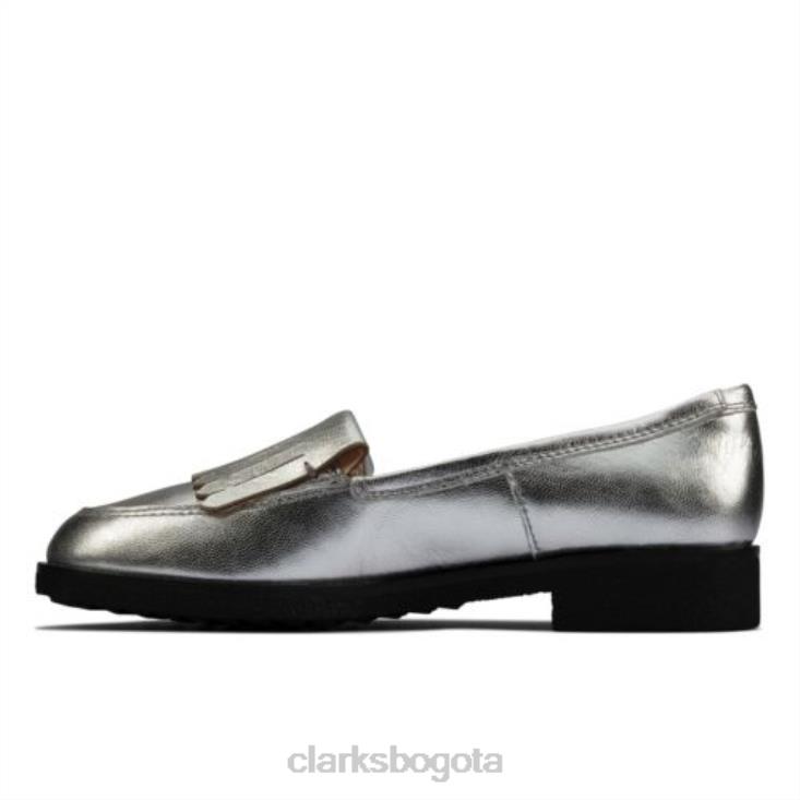 Clarks 0DX8L3987 falda escocesa clarks griff plateada metalizada mujer plata metalizada