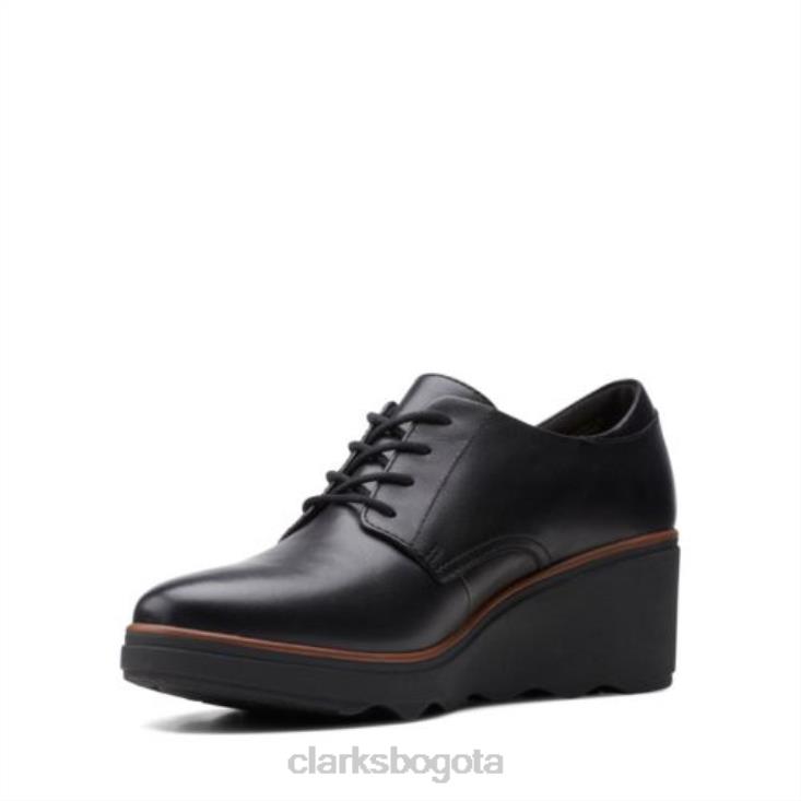 Clarks 0DX8L3988 Clarks Mazy Hyannis de cuero negro mujer cuero negro